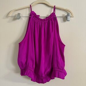 Fuchsia Halter Neck Tank Top